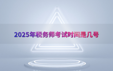 2025年税务师考试时间是几号