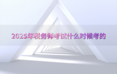2025年税务师考试什么时候考的