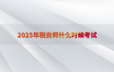 2025年税务师什么时候考试