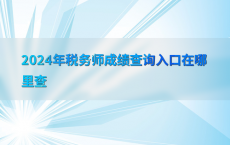 2024年税务师成绩查询入口在哪里查