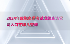 2024年度税务师考试成绩查询官网入口在哪儿查询