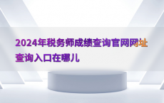 2024年税务师成绩查询官网网址查询入口在哪儿