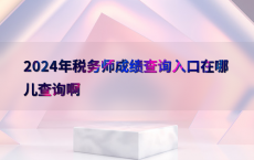 2024年税务师成绩查询入口在哪儿查询啊