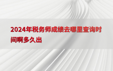 2024年税务师成绩去哪里查询时间啊多久出
