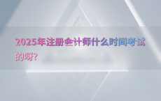2025年注册会计师什么时间考试的呀?