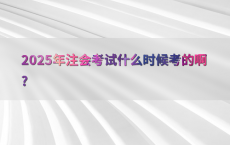 2025年注会考试什么时候考的啊?