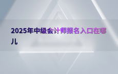 2025年中级会计师报名入口在哪儿