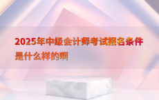 2025年中级会计师考试报名条件是什么样的啊