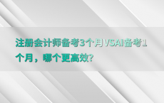 注册会计师备考3个月VSAI备考1个月，哪个更高效？