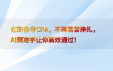 在职备考CPA，不再苦苦挣扎，AI精准学让你高效通过！