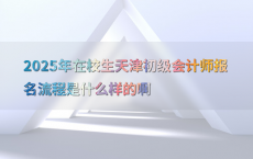2025年在校生天津初级会计师报名流程是什么样的啊