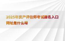 2025年资产评估师考试报名入口网址是什么呀
