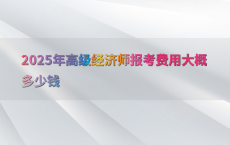 2025年高级经济师报考费用大概多少钱