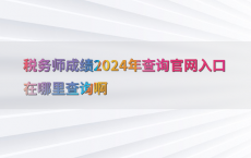 税务师成绩2024年查询官网入口在哪里查询啊