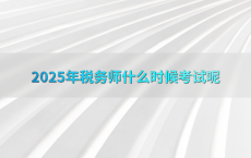 2025年税务师什么时候考试呢