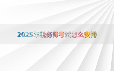 2025年税务师考试怎么安排