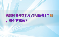 税务师备考3个月VSAI备考1个月，哪个更高效？
