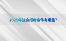 2025年注会报考条件有哪些?