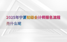 2025年宁夏初级会计师报名流程是什么呢