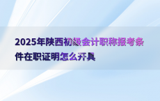 2025年陕西初级会计职称报考条件在职证明怎么开具