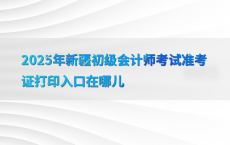 2025年新疆初级会计师考试准考证打印入口在哪儿