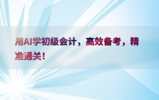 用AI学初级会计，高效备考，精准通关！
