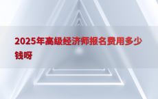 2025年高级经济师报名费用多少钱呀