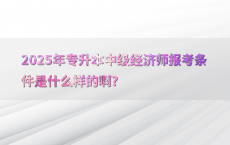 2025年专升本中级经济师报考条件是什么样的啊?