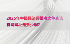 2025年中级经济师报考文件查询官网网址是多少啊?
