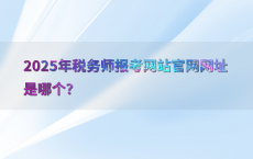 2025年税务师报考网站官网网址是哪个？
