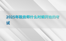 2025年税务师什么时候开始的考试