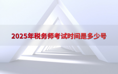 2025年税务师考试时间是多少号