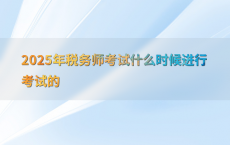 2025年税务师考试什么时候进行考试的
