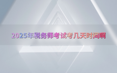 2025年税务师考试考几天时间啊