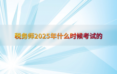 税务师2025年什么时候考试的
