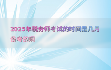2025年税务师考试的时间是几月份考的啊