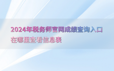 2024年税务师官网成绩查询入口在哪里查看信息表