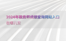 2024年税务师成绩查询网站入口在哪儿查
