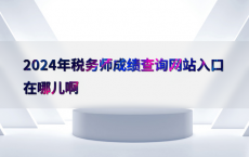 2024年税务师成绩查询网站入口在哪儿啊