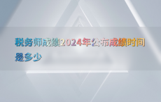 税务师成绩2024年公布成绩时间是多少