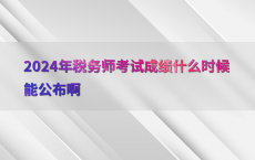 2024年税务师考试成绩什么时候能公布啊