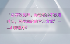 “备考税务师，你需要的不仅是时间，更是高效的学习方式”——AI精准学！
