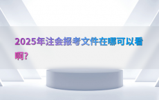 2025年注会报考文件在哪可以看啊?