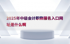 2025年中级会计职称报名入口网址是什么啊