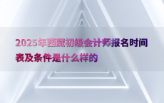 2025年西藏初级会计师报名时间表及条件是什么样的