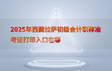 2025年西藏拉萨初级会计职称准考证打印入口在哪