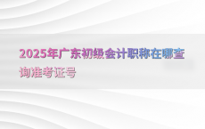 2025年广东初级会计职称在哪查询准考证号