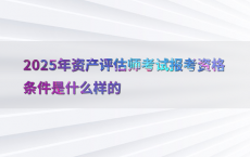 2025年资产评估师考试报考资格条件是什么样的