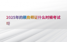 2025年的税务师证什么时候考试呀