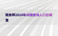 税务师2024年成绩查询入口在哪查